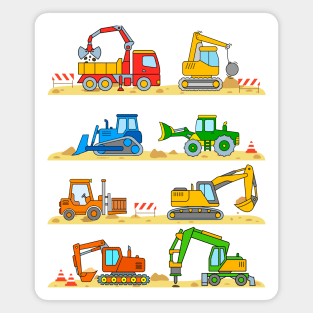 Truck Digger Wrecker Forklift Bulldozer for Kids Magnet